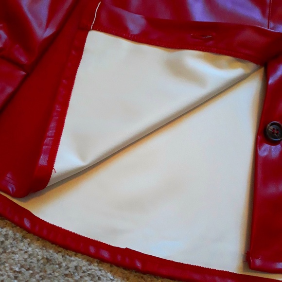 Women's Red Faux Leather Shacket / Button-up Jacket Size XL - Picture 10 of 13